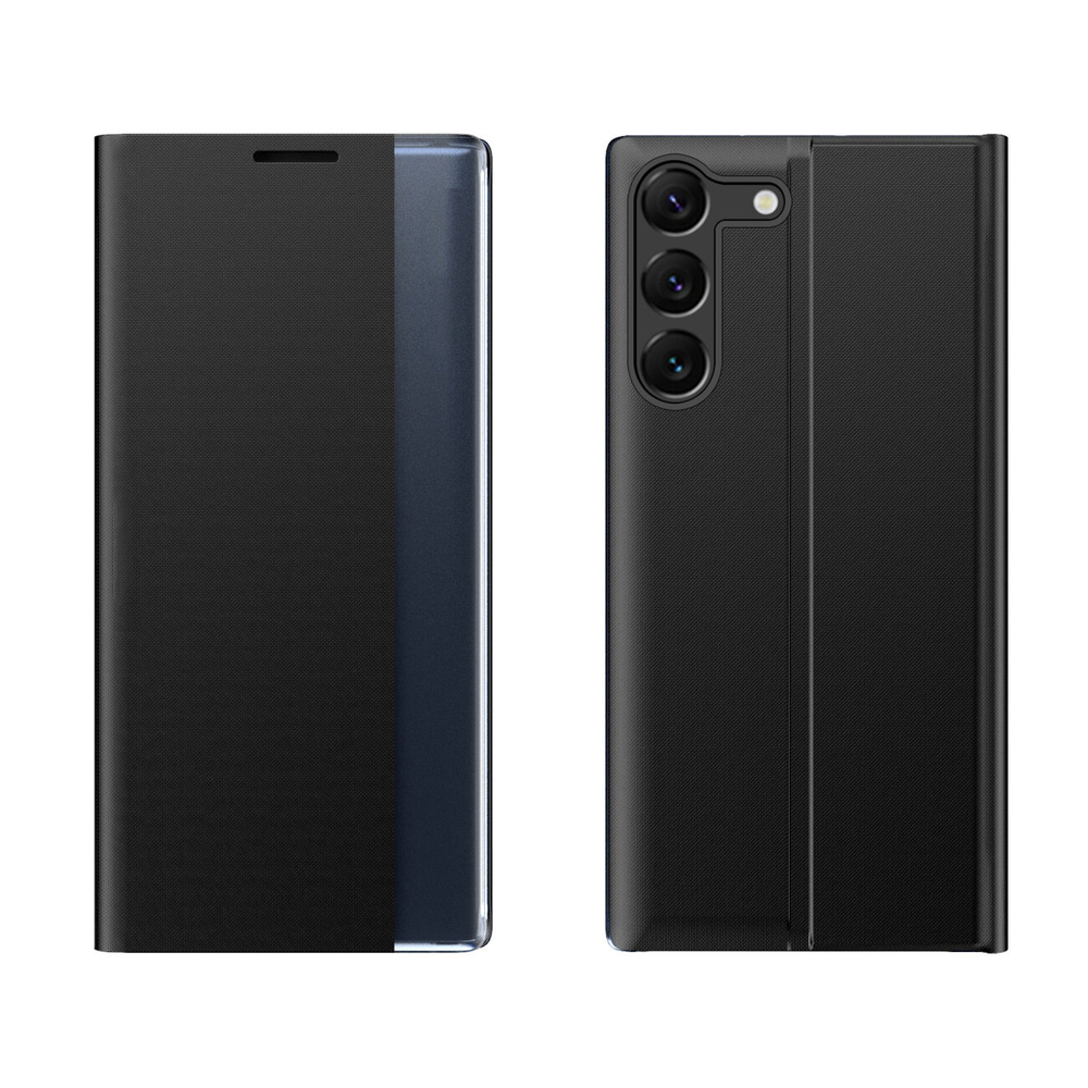 Hurtel Xiaomi POCO C65 / Redmi 13C atverams vāciņš maciņš grāmatiņa New Sleep View, melns