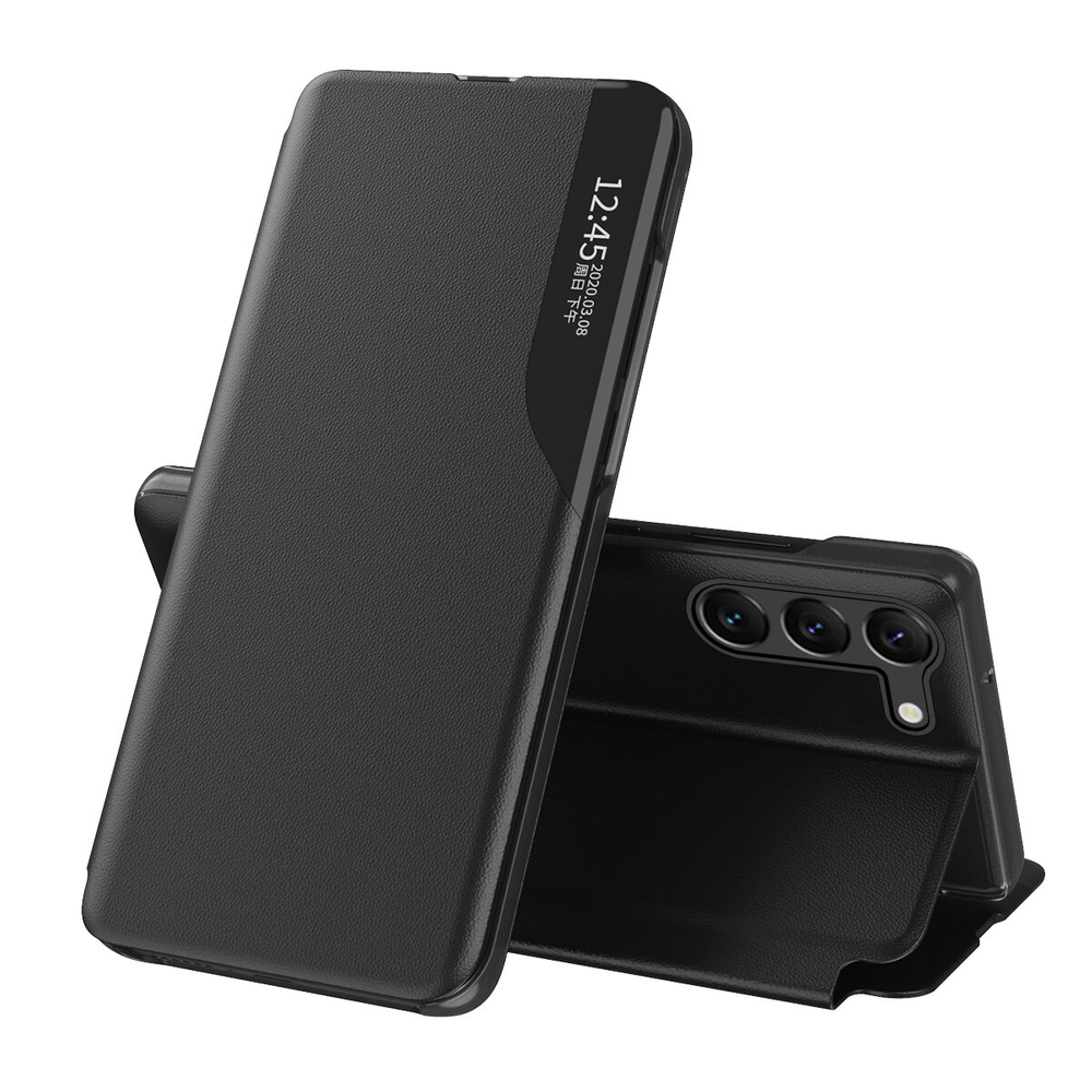 Hurtel Xiaomi POCO C65 / Redmi 13C atverams vāciņš maciņš grāmatiņa Eco Leather View Case, melns