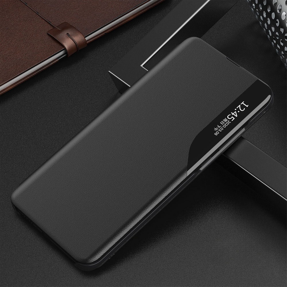Hurtel Xiaomi POCO C65 / Redmi 13C atverams vāciņš maciņš grāmatiņa Eco Leather View Case, melns