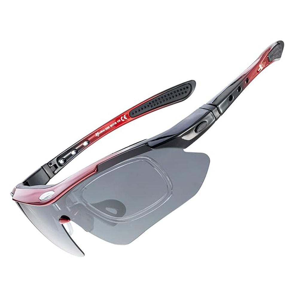 Rockbros 10141 fotohromās riteņbraukšanas brilles, sarkanas