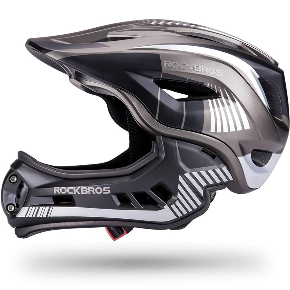 Rockbros TT-32SBTG-M bērnu veloķivere ar noņemamu zoda aizsargu, M, pelēka
