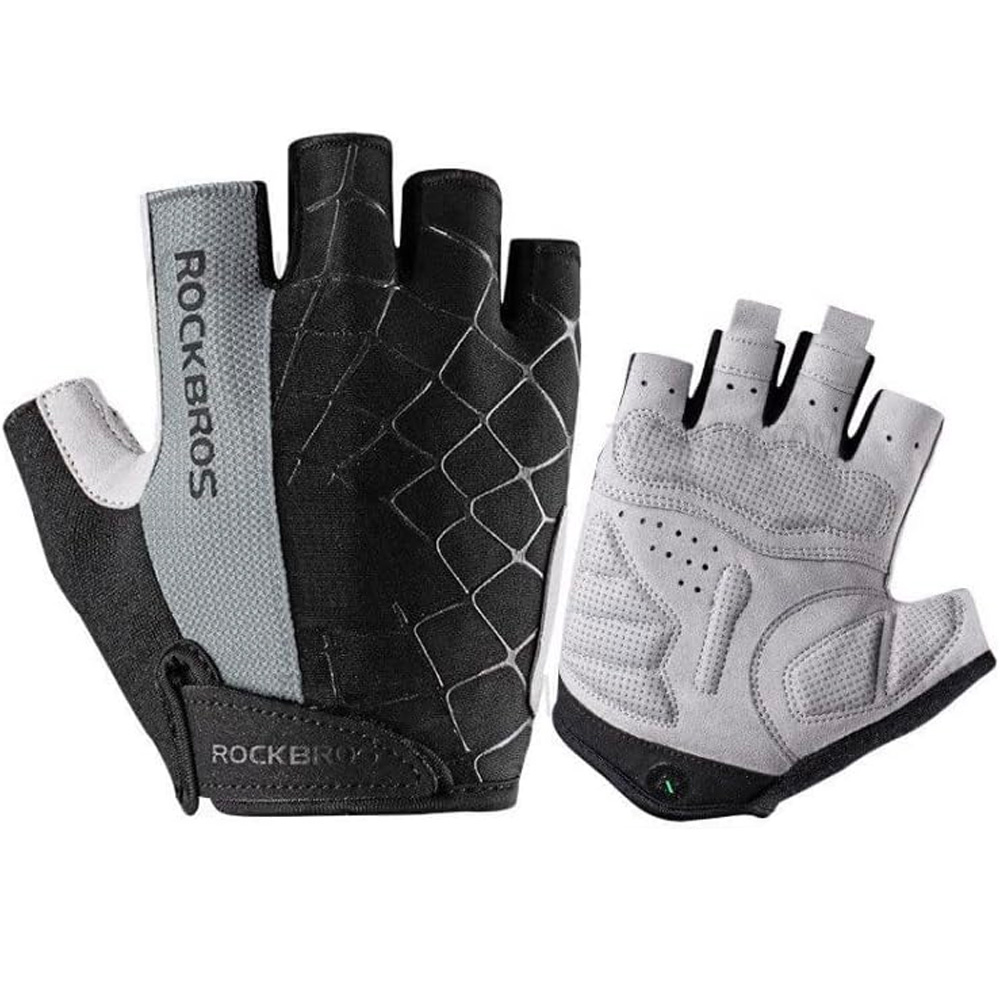 Rockbros S109GR velobraukšanas cimdi, M izmērs, pelēki