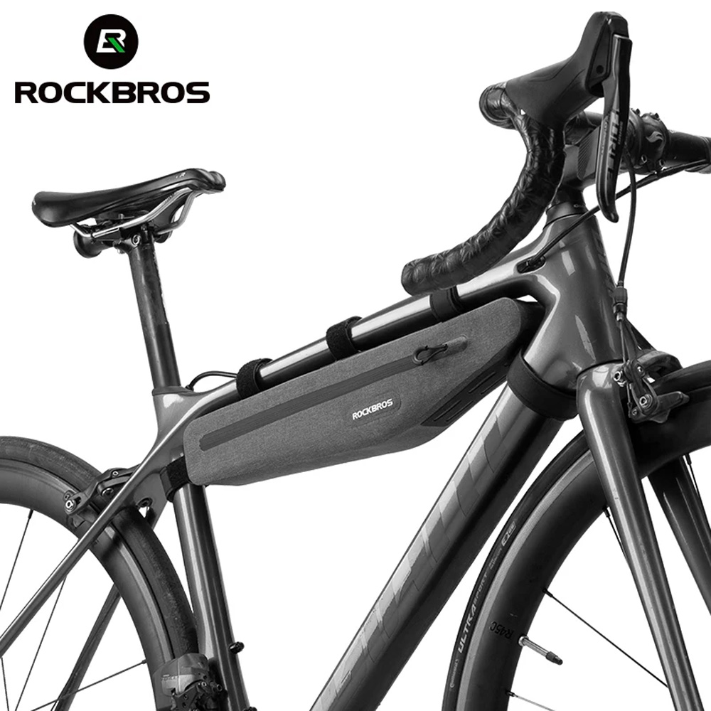 Rockbros AS-052 ūdensizturīga velosipēda rāmja soma, pelēka
