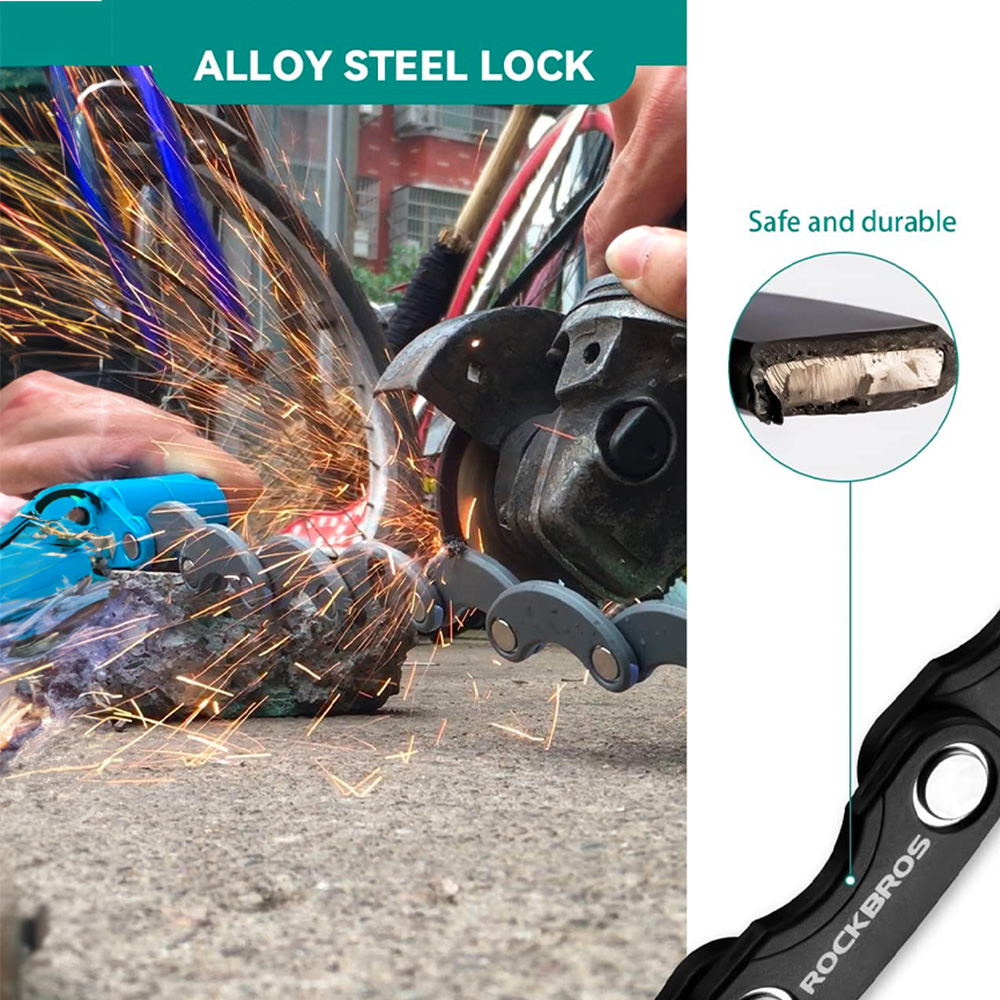 Rockbros WD795 saliekamā velosipēda slēdzene, melna