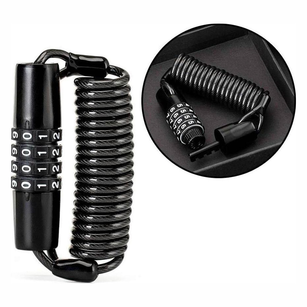Rockbros T609 velosipēda saslēdzējs ar kodu, 1.5 m, melns