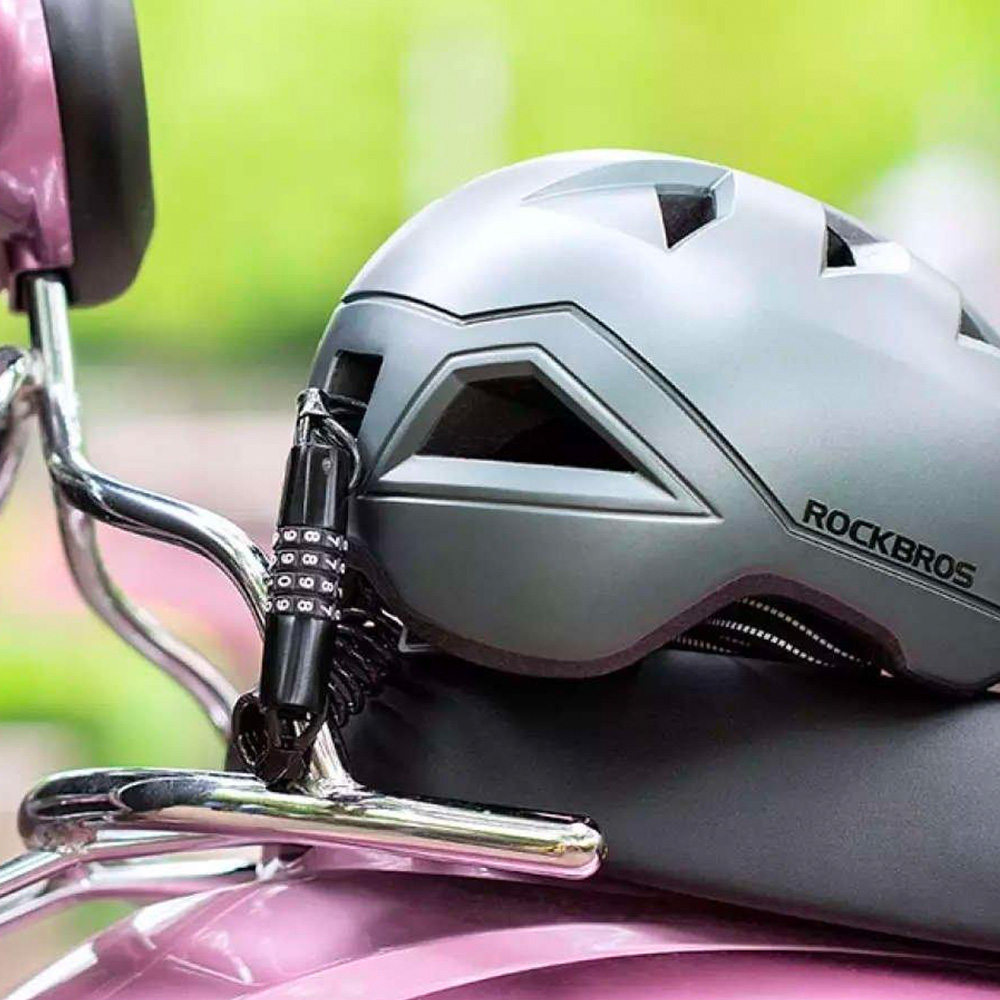 Rockbros T609 velosipēda saslēdzējs ar kodu, 1.5 m, melns