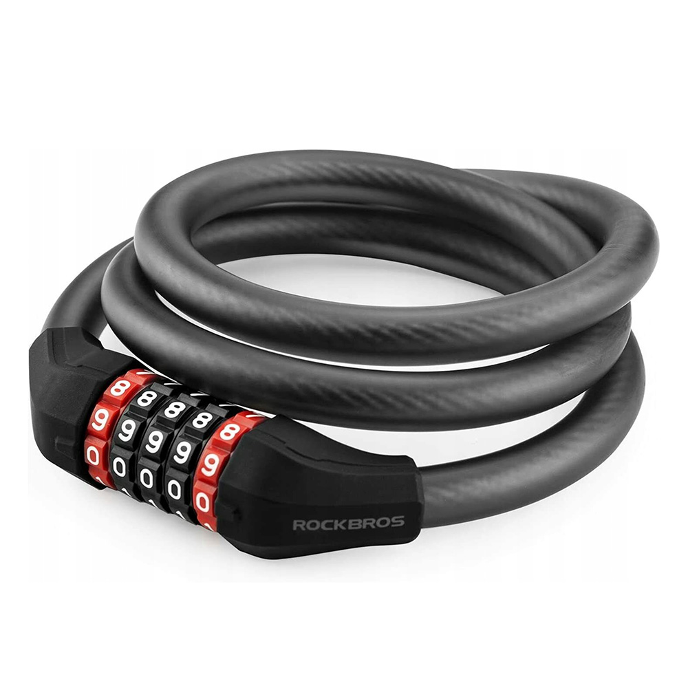 Rockbros RKS507-1BK velosipēda saslēdzējs ar kodu 1.8 m, melns