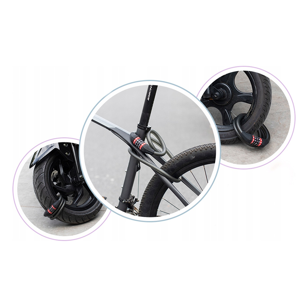 Rockbros RKS507-1BK velosipēda saslēdzējs ar kodu 1.8 m, melns