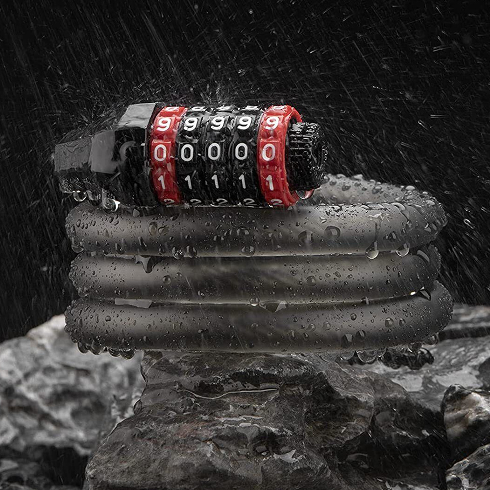 Rockbros RKS507-1BK velosipēda saslēdzējs ar kodu 1.8 m, melns