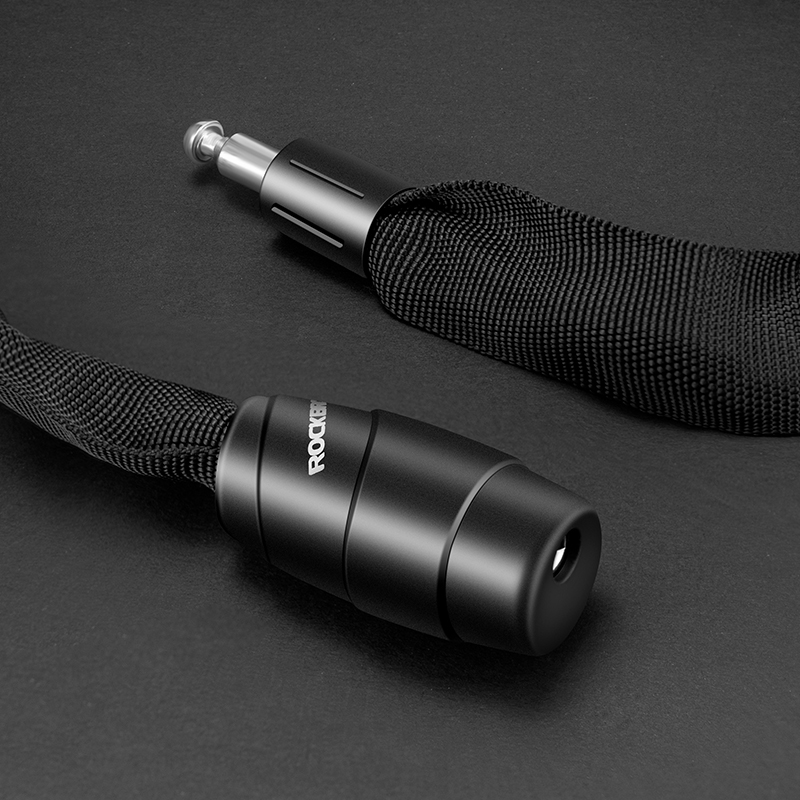 Rockbros 3230002001 velosipēda saslēdzējs ar kodu un atslēgu, 0.95m, melns