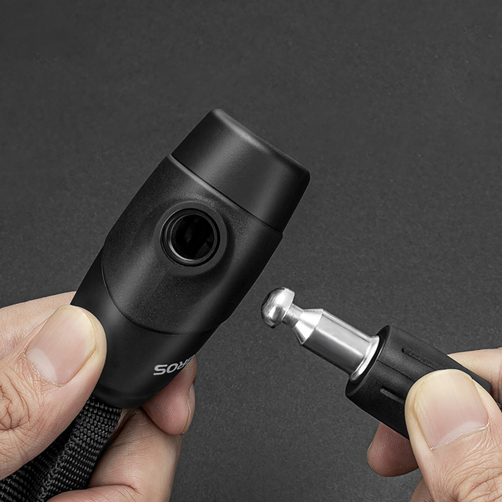 Rockbros 3230002001 velosipēda saslēdzējs ar kodu un atslēgu, 0.95m, melns