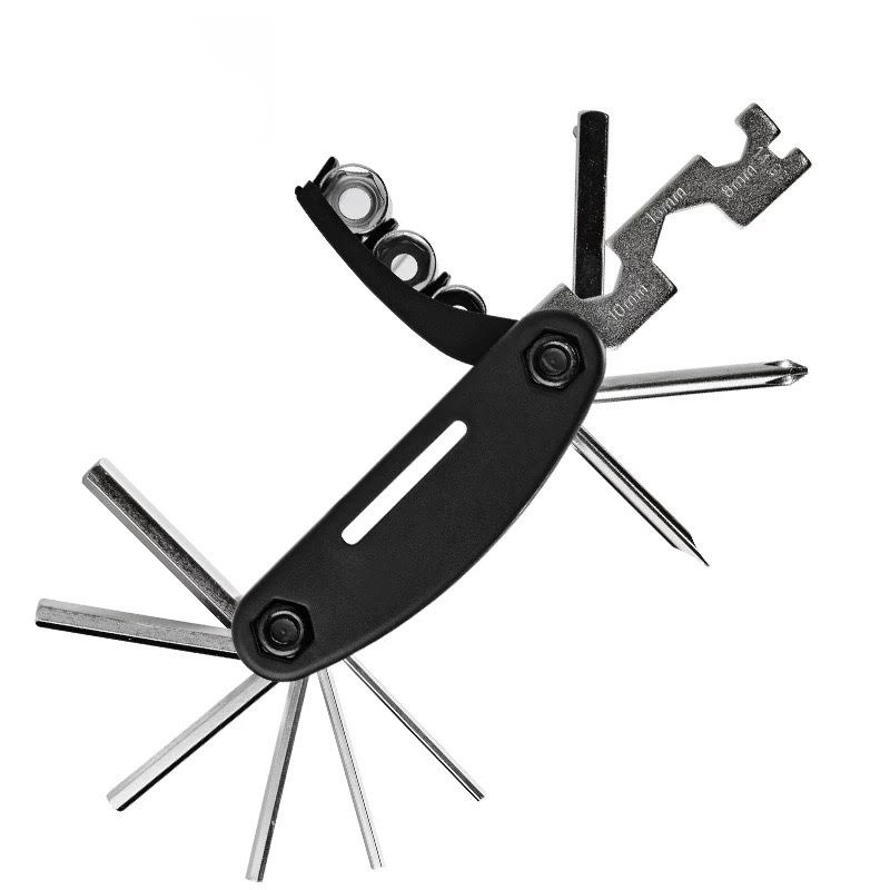 Rockbros GJ1601 16-in-1 velosipēdu remonta daudzfunkcionālais instruments, melns