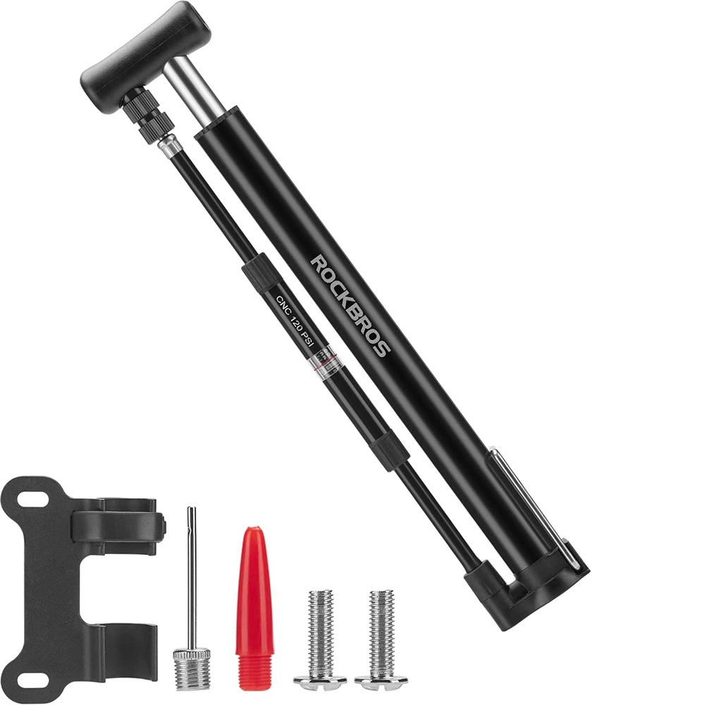 Rockbros 42322821001 grīdas un rokas velosipēda pumpis, melns