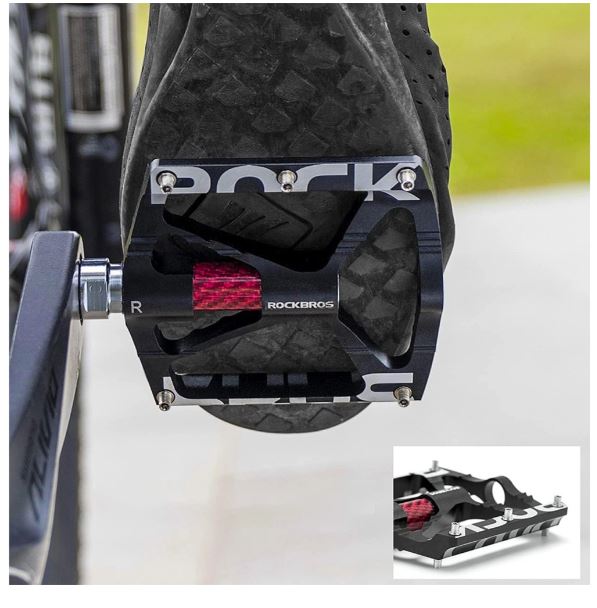 Rockbros 37213071001 alumīnija velosipēdu pedāļi melni