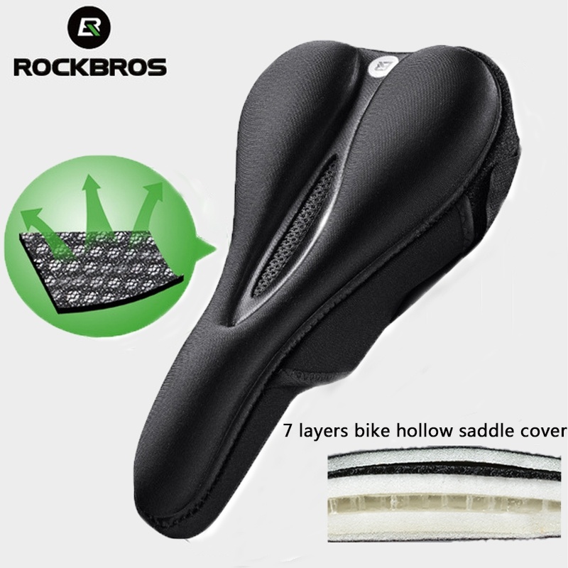 Rockbros LF047-S silikona gela velosipēda sēdekļa pārvalks, M izmērs, melns