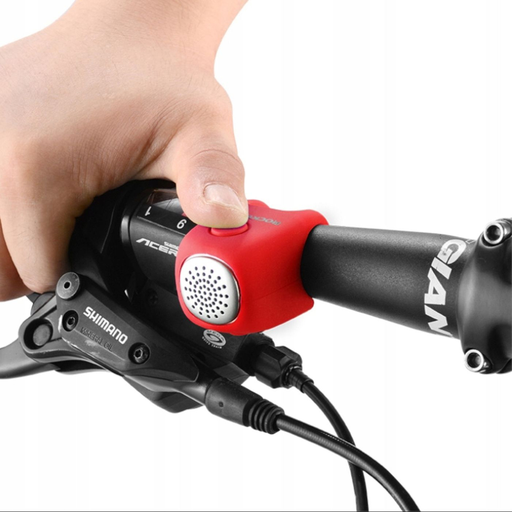 Rockbros CB1709RD elektroniskais velosipēda zvans, sarkans