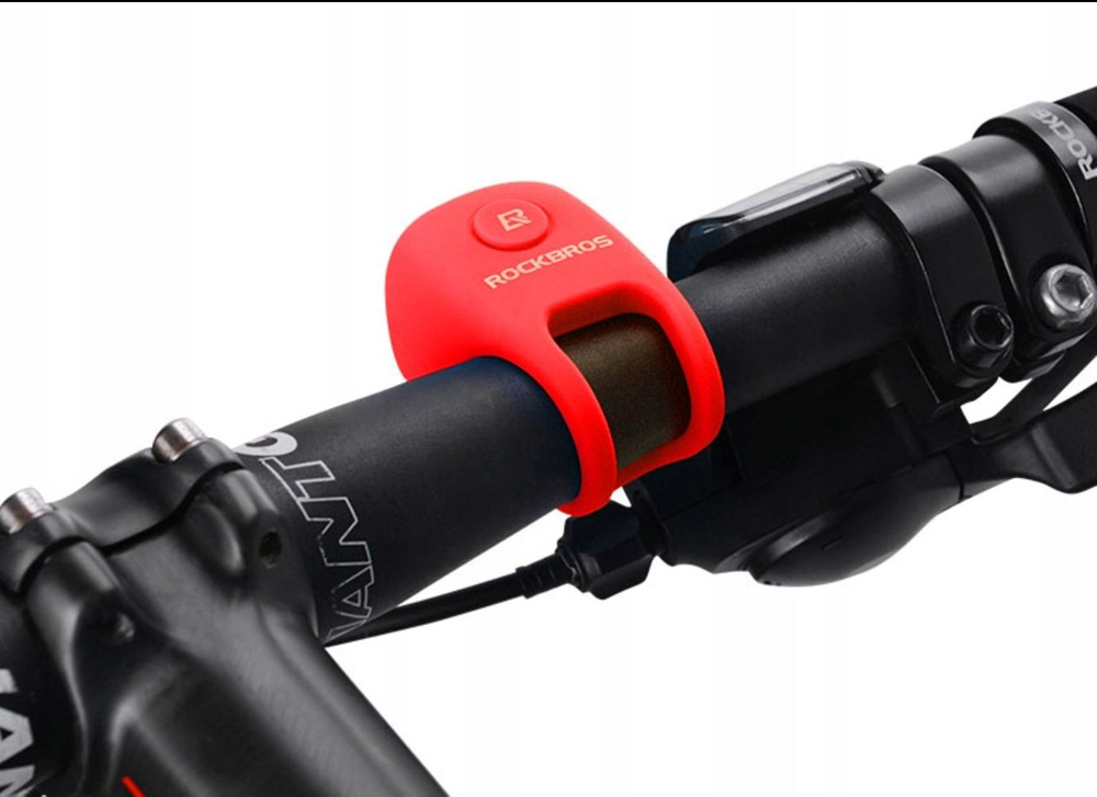 Rockbros CB1709RD elektroniskais velosipēda zvans, sarkans