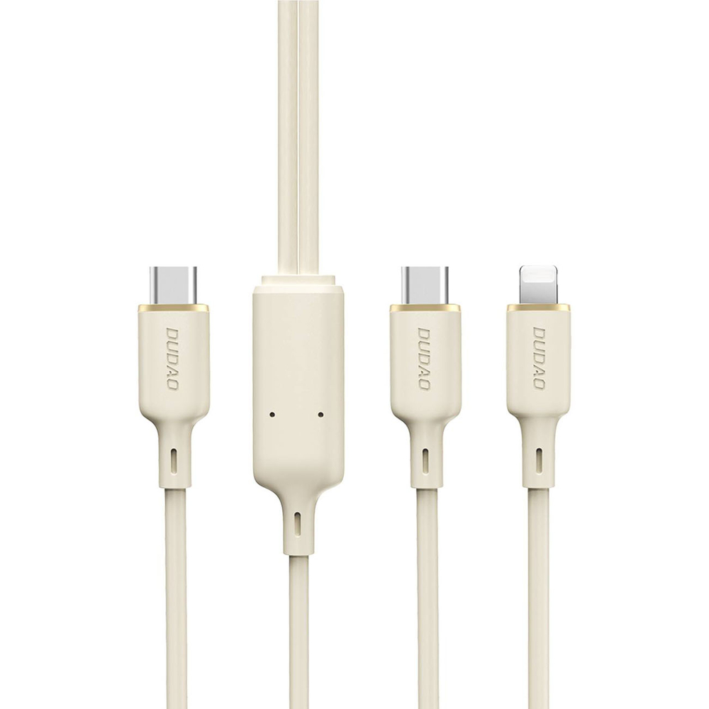 Dudao L7SF 2in1 kabelis USB-C uz USB-C / Lightning 100W 1.2m, bēšs