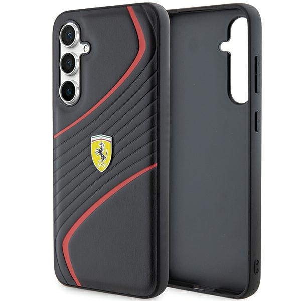 Ferrari Samsung Galaxy S23 FE vāciņš Twist Metal Logo, melns