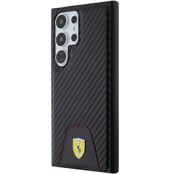 Ferrari Samsung Galaxy S24 Ultra vāciņš Carbon Stitched Bottom, melns