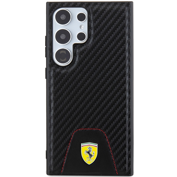 Ferrari Samsung Galaxy S24 Ultra vāciņš Carbon Stitched Bottom, melns