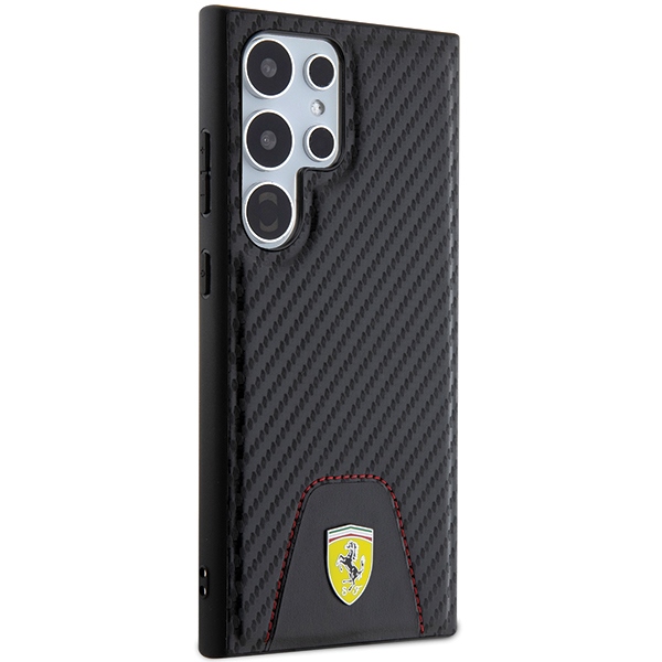 Ferrari Samsung Galaxy S24 Ultra vāciņš Carbon Stitched Bottom, melns