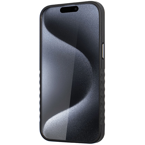 Audi iPhone 15 Pro vāciņš Genuine Leather MagSafe, melns/sarkans