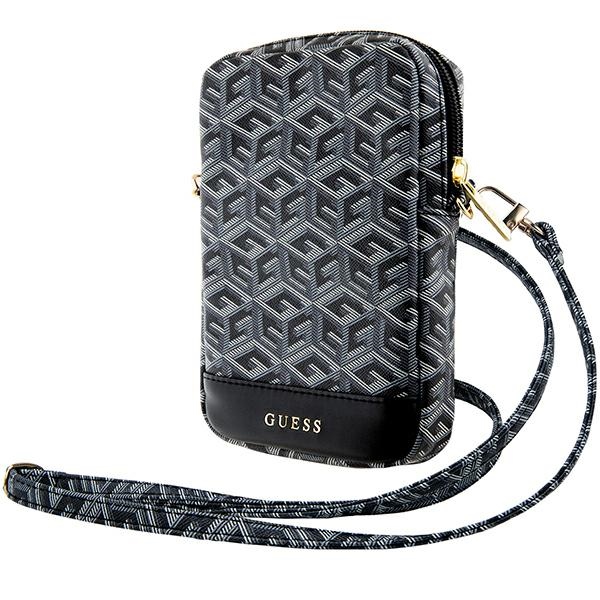 Guess tālruņa soma Zip GCube Bottom Stripe, melna