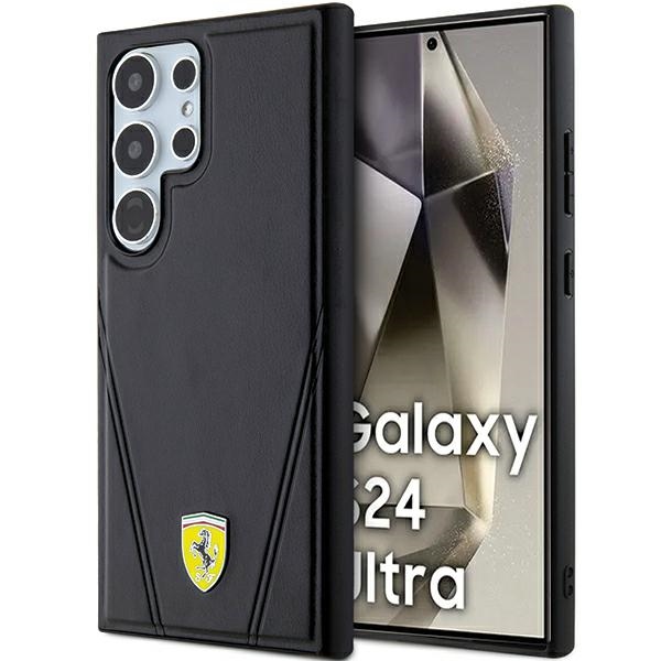 Ferrari Samsung Galaxy S24 Ultra vāciņš Hot Stamp V Lines MagSafe, melns