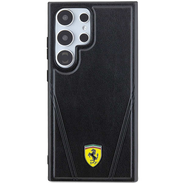 Ferrari Samsung Galaxy S24 Ultra vāciņš Hot Stamp V Lines MagSafe, melns