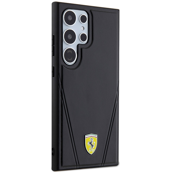Ferrari Samsung Galaxy S24 Ultra vāciņš Hot Stamp V Lines MagSafe, melns