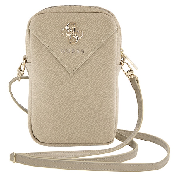 Guess tālruņa somiņa ZIP Leather Triangle, zelta