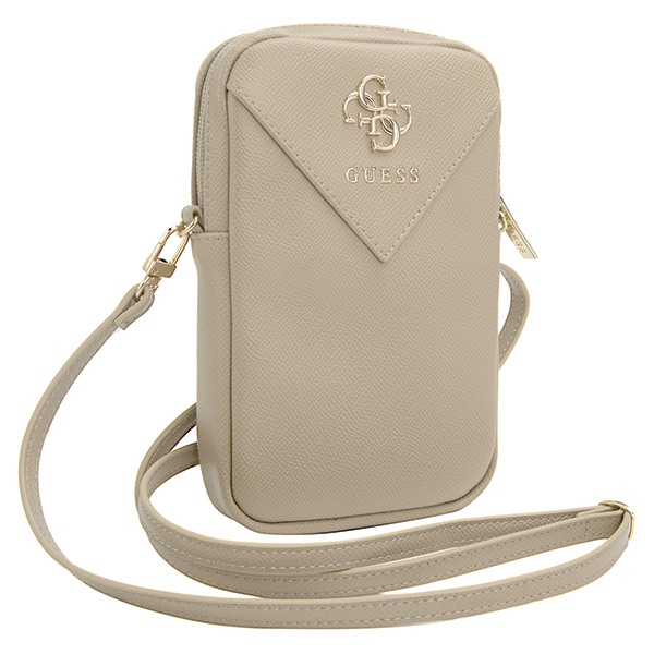 Guess tālruņa somiņa ZIP Leather Triangle, zelta