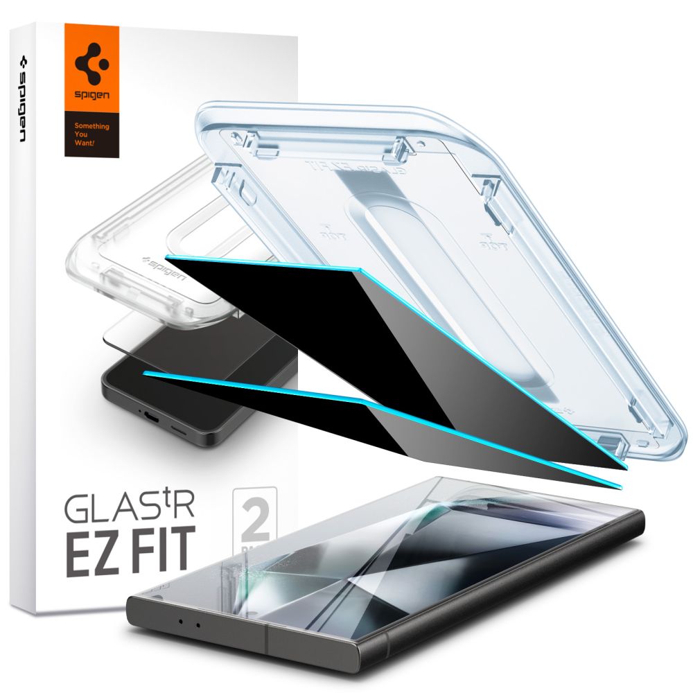 Samsung Galaxy S24 Ultra (SM-S928) Spigen Glas.tr ”ez Fit” Privacy Tempered Glass 2-Pack | Ekrāna Aizsargstikls 2...