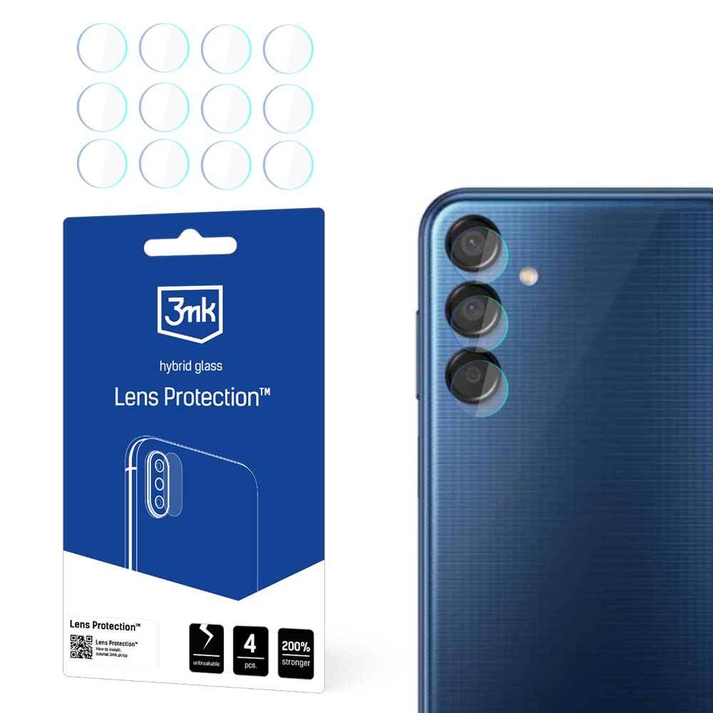 Samsung Galaxy M15 5G Aizmugurējās Kameras Aizsargstikls, 4 gab. | 3MK Lens Protection Back Camera Tempered Glass...