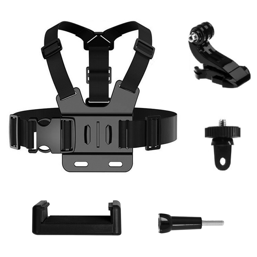 Sporta kameru krūšu stiprinājuma komplekts 5in1 GoPro, DJI, Insta360