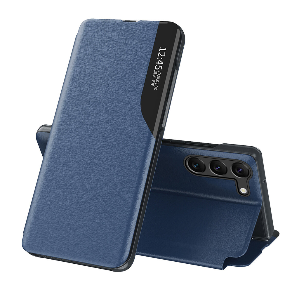 Eco Leather View atverams vāciņš Samsung Galaxy A05s, Zils