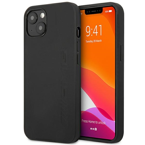 Mercedes iPhone 14 vāciņš Leather Hot Stamped, melns
