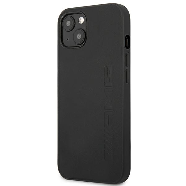 Mercedes iPhone 14 vāciņš Leather Hot Stamped, melns