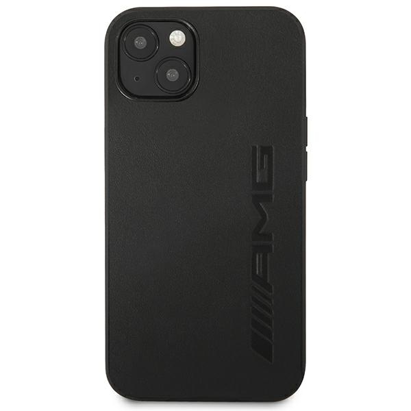Mercedes iPhone 14 vāciņš Leather Hot Stamped, melns