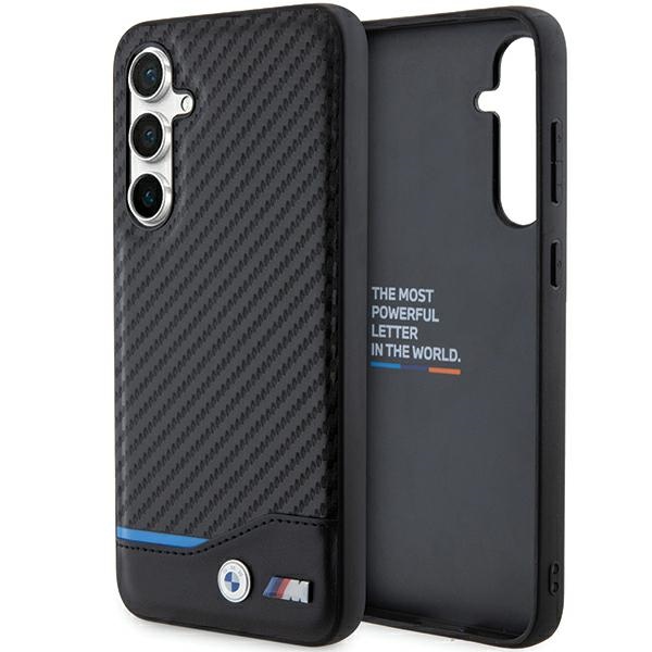 BMW Samsung Galaxy S23 FE vāciņš Leather Carbon, melns