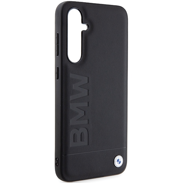 BMW Samsung Galaxy S23 FE vāciņš Leather Hot Stamp, melns