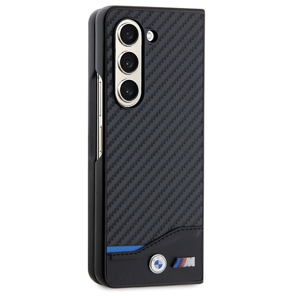 BMW Samsung Galaxy Z Fold 5 vāciņš Leather Carbon, melns