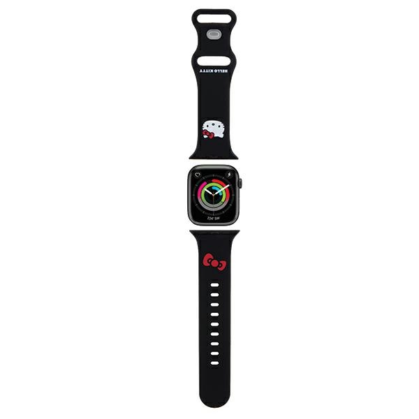 Hello Kitty Apple Watch 38 / 40 / 41 mm siksniņa Silicone Kitty Head, melna