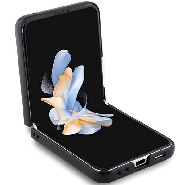 Hello Kitty Samsung Galaxy Z Flip 5 vāciņš Metal Logo Kitty Head, melns