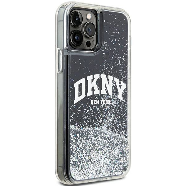DKNY iPhone 12 / 12 Pro vāciņš Liquid Glitter Big Logo, melns
