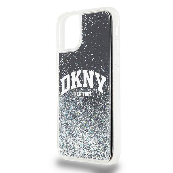 DKNY iPhone 11 / Xr vāciņš Liquid Glitter Big Logo, melns