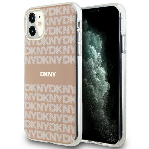 DKNY iPhone 11 / Xr vāciņš IML Mono & Stripe MagSafe, rozā