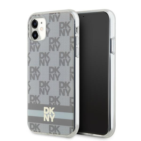 DKNY iPhone 11 / XR vāciņš IML Checkered Mono Pattern MagSafe, bēšs