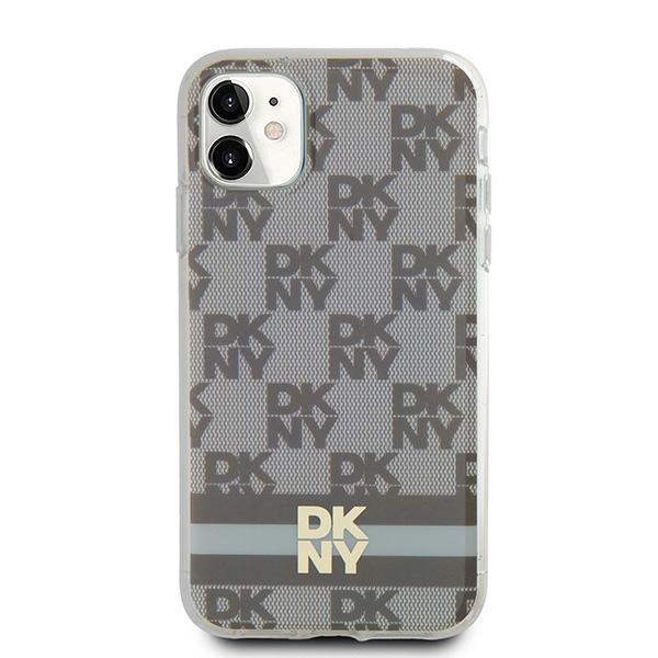 DKNY iPhone 11 / XR vāciņš IML Checkered Mono Pattern MagSafe, bēšs
